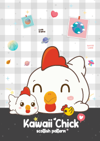 กุ๊กไก่ ลายสก๊อต สีดำ