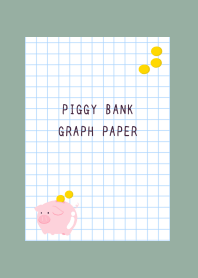 PIGGY BANK GRAPH PAPERj-DUSTY GREEN