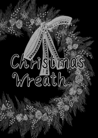 Christmas wreath -monotone-