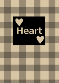 Check pattern and gray heart from J
