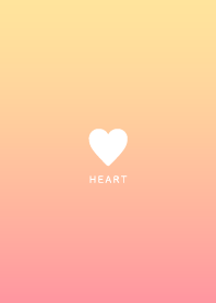 Simple Heart  Gradation / Peach Orange