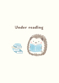Hedgehog and Book -blue-