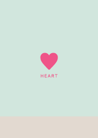 Simple Pink Heart / Beige&Brown  Green