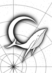 พระจันทร์เสี้ยวและปลาวาฬขาวดำ