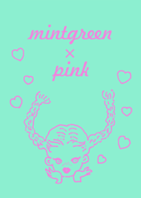 Mint green&pink