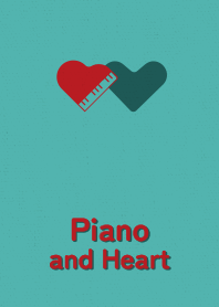Piano and Heart green & red