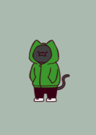 Hoodie black cat.(dusty colors2-05)