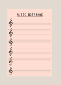 MUSIC COLOR NOTEBOOK-CORAL PINK-BEIGE