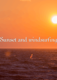 Sunset and windsurfing
