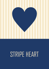 STRIPE HEART Navy & Beige