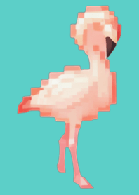 ธีมศิลปะ Flamingo Pixel สีเขียว 10