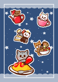 5 Animals! -dusty blue-