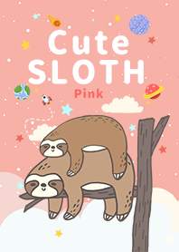 misty cat-sloth Galaxy green pink