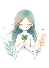 Cute Girl and a Clover V.72