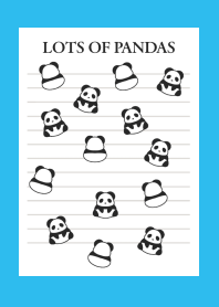 LOTS OF PANDAS NOTEBOOK/BLUE/GREEN