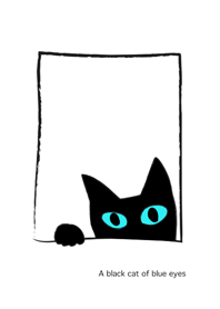A black cat of blue eyes