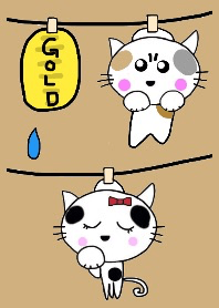 にゃんコバ 洗濯物編 ミルクティーカラー