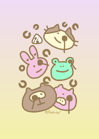 大人気のかわいい動物とメガネと視力検査風