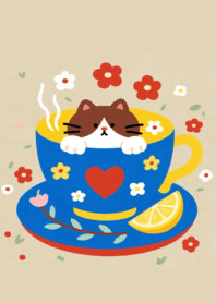 Cute fat cat round body_74