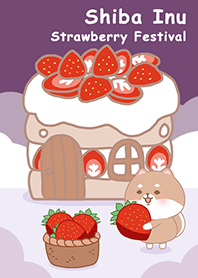 可愛寶貝柴犬-草莓嘉年華會-紫色2