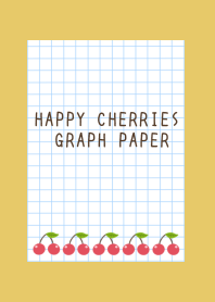 HAPPY CHERRIES GRAPH PAPER/DUSTY YELLOW