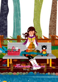 本を読む女の子【秋】