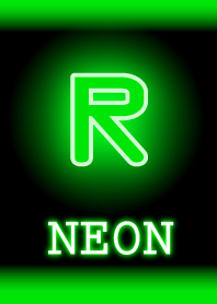 【R】イニシャル ネオン 緑
