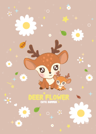 Deer Flower Summer Brown