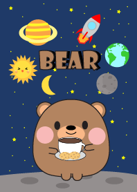 Cute Bear In Galaxy Theme