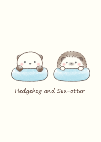 Hedgehog and Sea otter -blue-