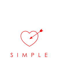 SIMPLE HEART(white red) V.9