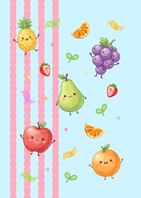 Happy Fruits Blue & Pink