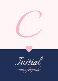 Initial "C" -navy&pink-