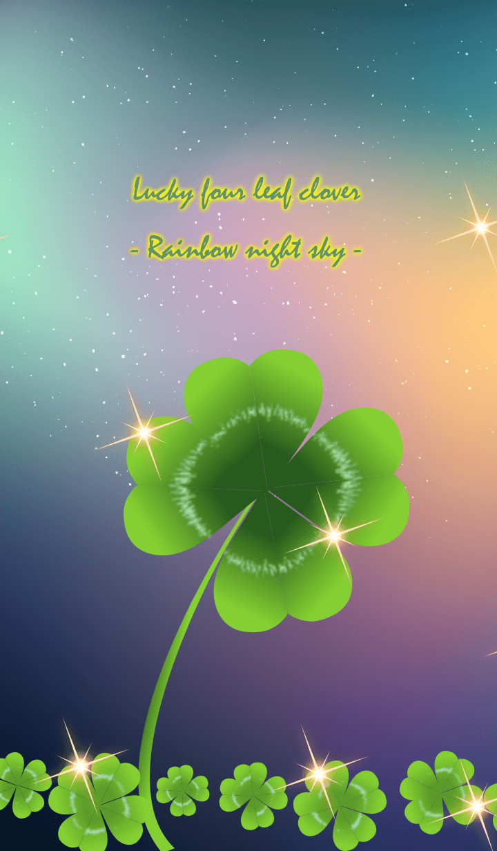 Happy four leaf clover and rainbow night
