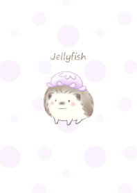 Hedgehog and Hat -jellyfish- purple