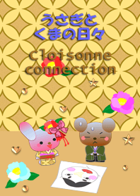 Rabbit and bear daily<Cloisonne>