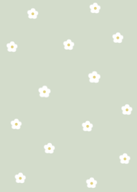 flower pattern(JP)milkygreen