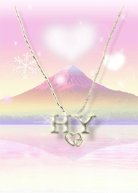 イニシャル27 H&Y （ハートの雲と富士山）