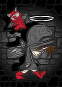 behide the wall oil painting