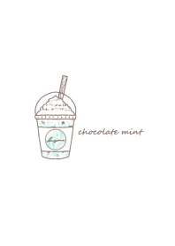 Chocolate mint frappe -white-