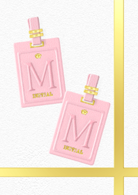 Initial M M / Pink Leather (English)