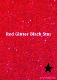 Red Glitter Black Star