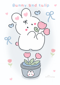 Bunny and tulip  :) :) :) :)