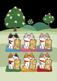 森林裡的招財貓！(護眼黑色)