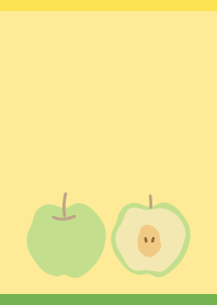 Summer Green Apple1 on yellow