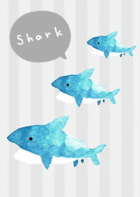 水彩画サメのイラスト・18