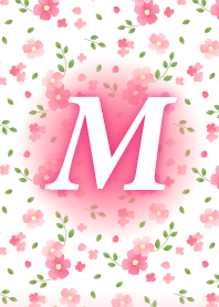 M-Initial- Flower-pink