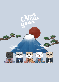 neko new year - light slate blue