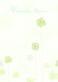 水彩花卉(四葉草)/綠 11.v2