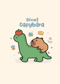 Capybara & dino cute